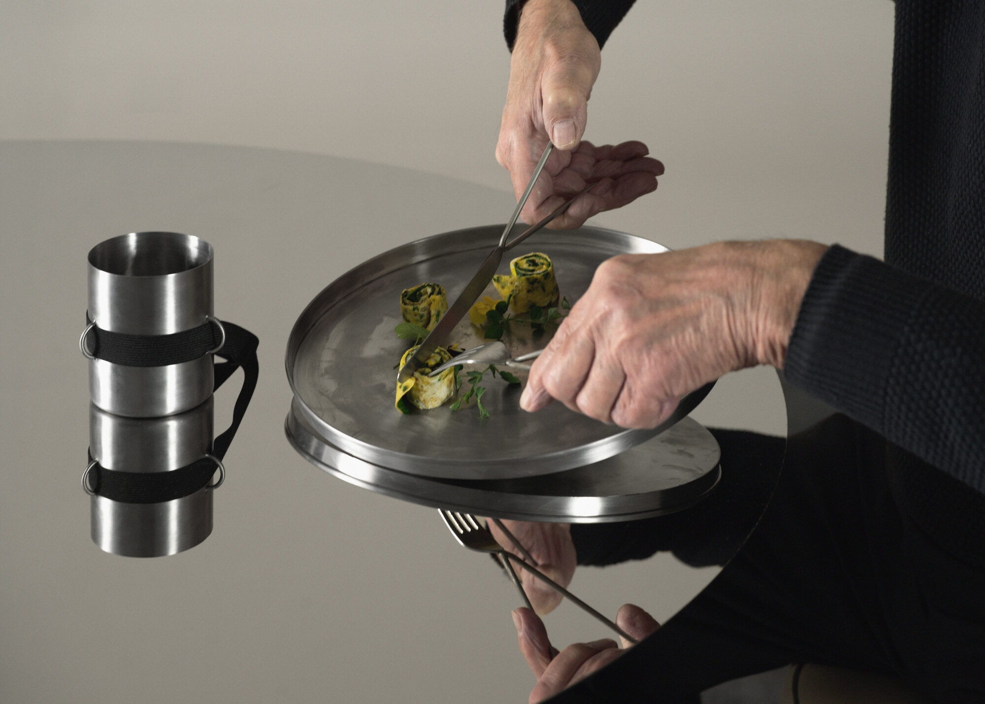 Tavola Distorta — plating food between the designed objects